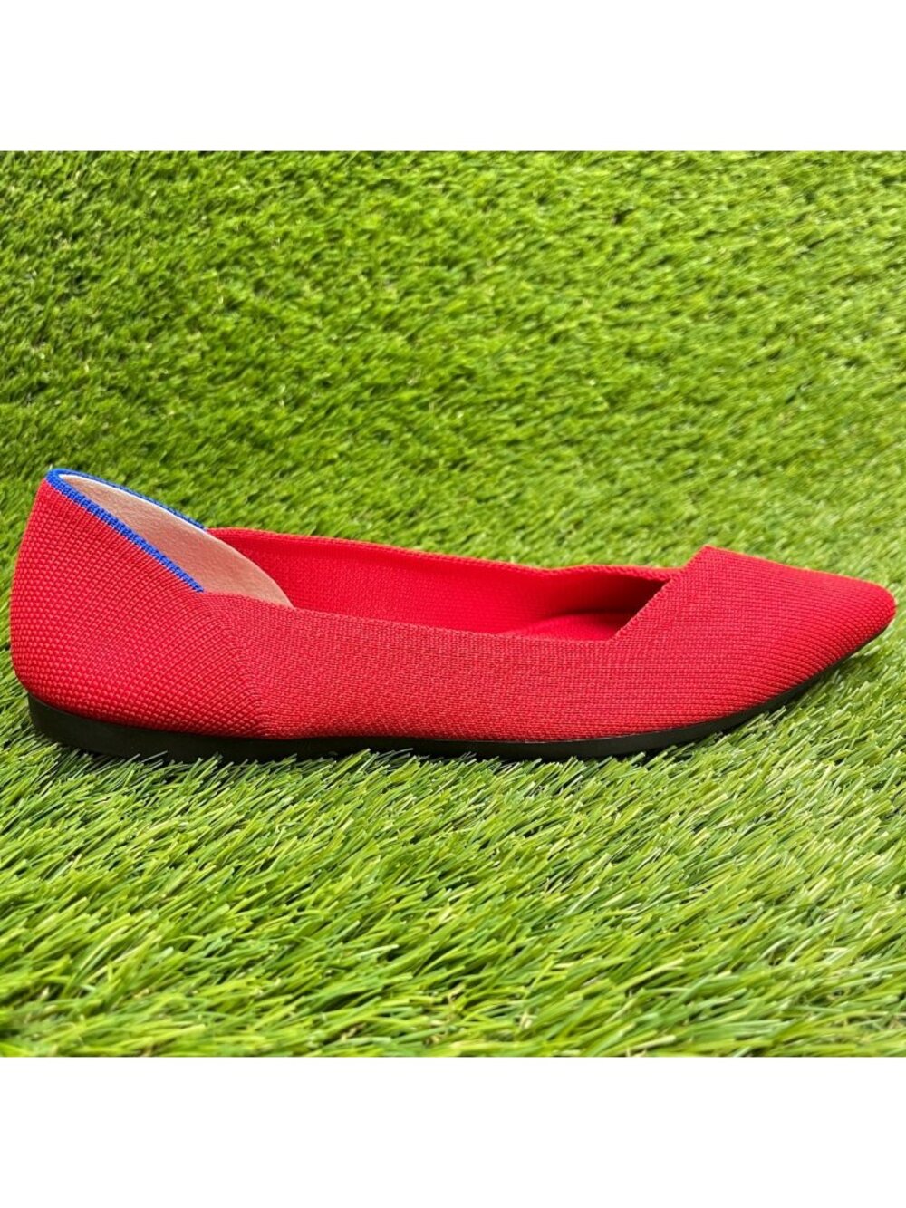 Rothy's The Point Womens Size 7 Red Casual Classic Slip On Ballet Flats Shoes
